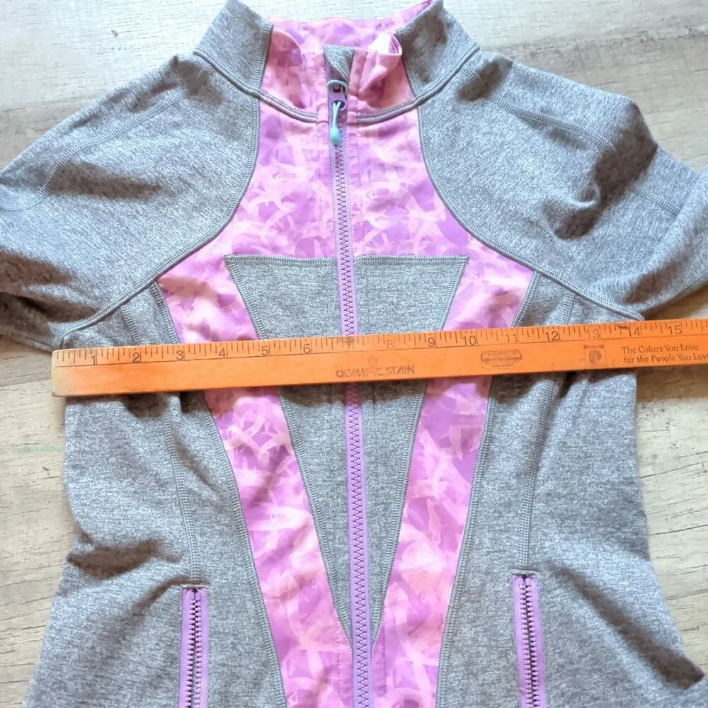 Ivivva By Lululemon Girls size X1 Perfect Your Practice jacket Thumbholes Grey
